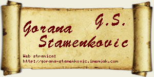 Gorana Stamenković vizit kartica